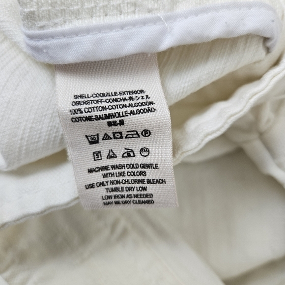 Free People OB407552 White Distressed Tennis Denim Jacket M Oversized Boho - Picture 8 of 9